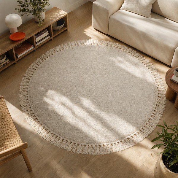 Beżowy wełniany dywan Bloomingville Nature, ⌀ 110 cm-image-4