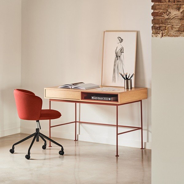 Biurko z blatem w dekorze dębu 60x120 cm Yoko – Teulat-image-1