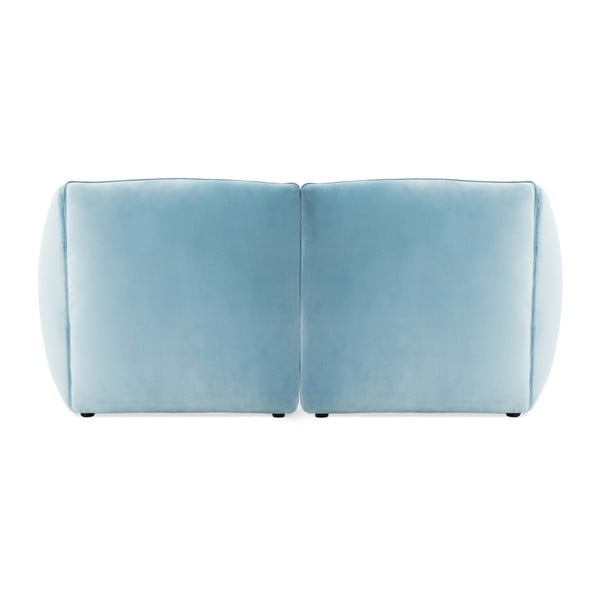 Jasnoniebieska 2-osobowa sofa modułowa z podnóżkiem Vivonita Velvet Cube-image-4