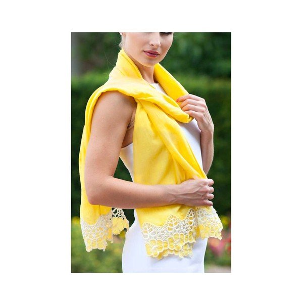 Chusta  z domieszką jedwabiu Shirin Sehan - Florentine Lemon-image-1
