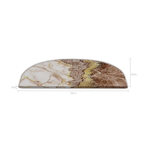 Kremowo-jasnobrązowe dywaniki na schody zestaw 16 szt. 20x65 cm Golden Marble – Vitaus-image-4