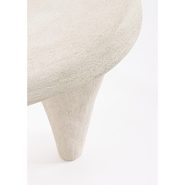 Kremowy okrągły stolik z żywicy polimerowej 60x66 cm Albin – Bizzotto-image-1