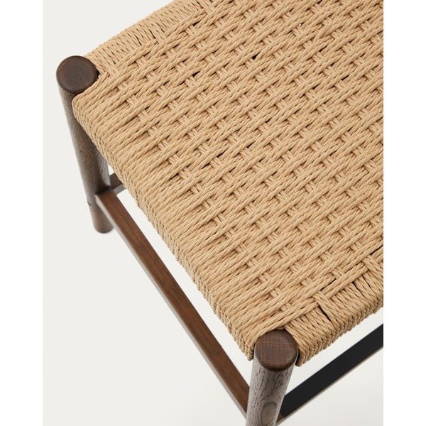 Brązowe/w naturalnym kolorze hokery zestaw 2 szt. z litego drewna dębowego (wysokość siedziska 66 cm) Yalia – Kave Home-image-4