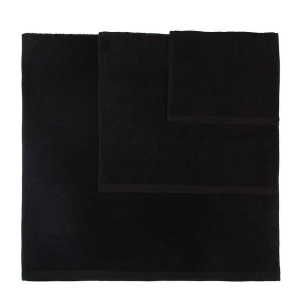 Komplet 3 czarnych ręczników Artex Alfa