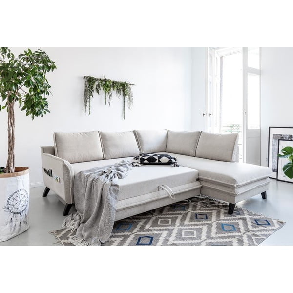 Jasnobeżowy narożnik rozkładany Miuform Charming Charlie L, prawostronny-image-4