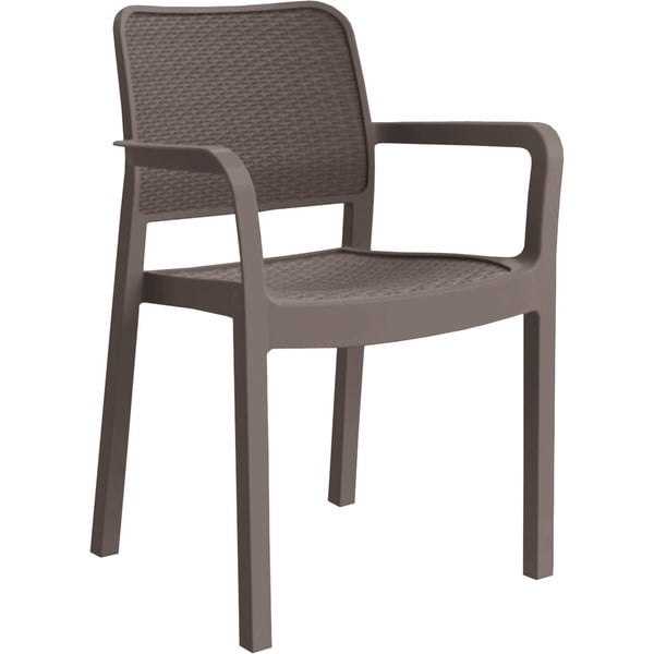 Ciemnobrązowe plastikowe krzesło ogrodowe Samanna − Keter