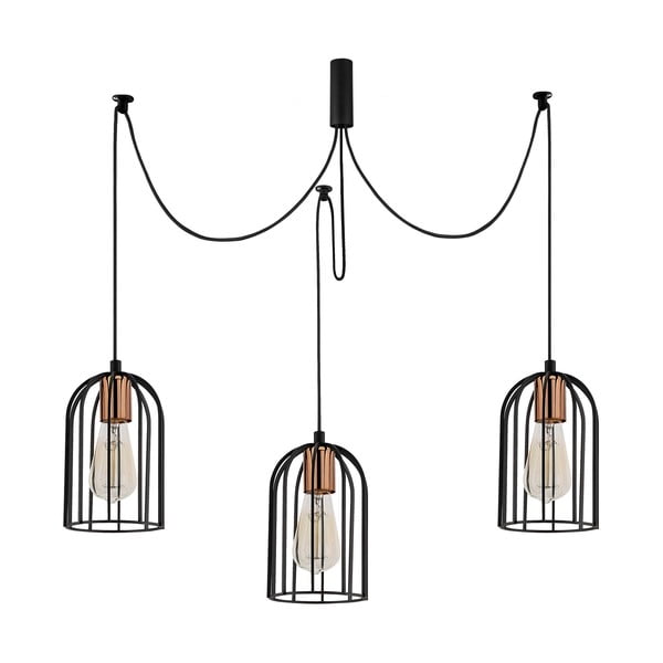 Czarna lampa wisząca z 3 kloszami Opviq lights Pamukkale-image-1