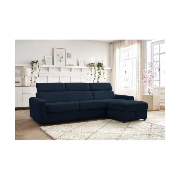 Ciemnoniebieski rozkładany narożnik (strona zmienna) Monaco – Bobochic Paris-image-1