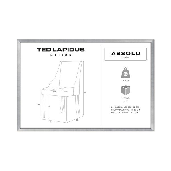 Kremowe krzesło z czarnymi nogami Ted Lapidus Maison Absolu-image-3