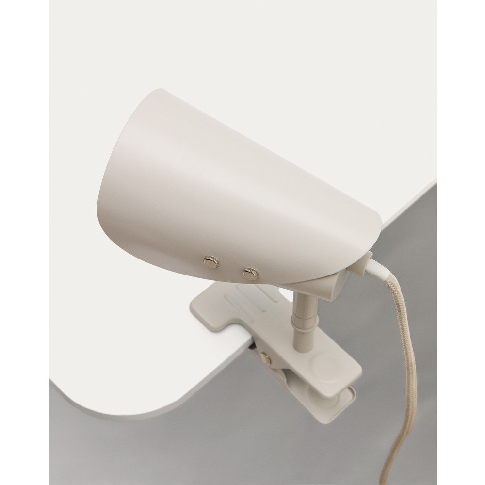 Jasnoszara metalowa lampa stołowa z klipsem (wysokość 16 cm) Jula – Kave Home (zdjęcie 6)
