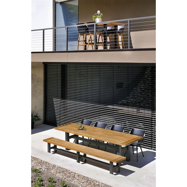 Czarno-naturalna ławka ogrodowa Yasmani – Hartman-image-1