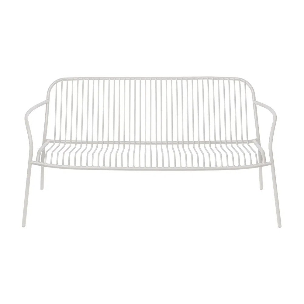 Jasnoszara metalowa ławka ogrodowa Yua Wire – Blomus