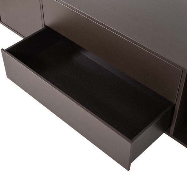 Ciemnobrązowa szafka pod TV z litego drewna sosnowego 200x45x44 cm Settle Down – vtwonen-image-4