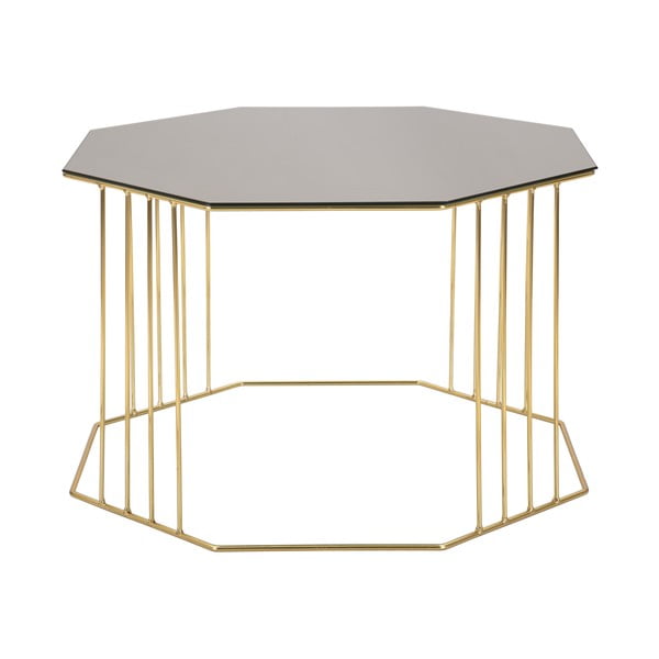 Czarny stolik w kolorze złota  ø 45 cm Octagon – Mauro Ferretti