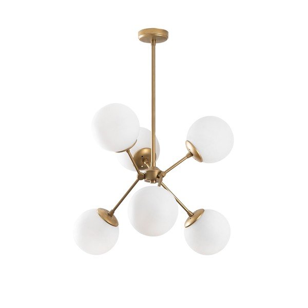 Lampa wisząca w biało-złotym kolorze ze szklanym kloszem ø 55 cm Gondol – Opviq lights