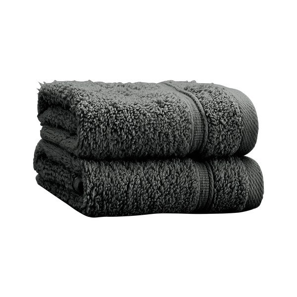 Ciemnoszare bawełniane ręczniki frotte zestaw 2 szt. 30x30 cm Zero Twist – Catherine Lansfield