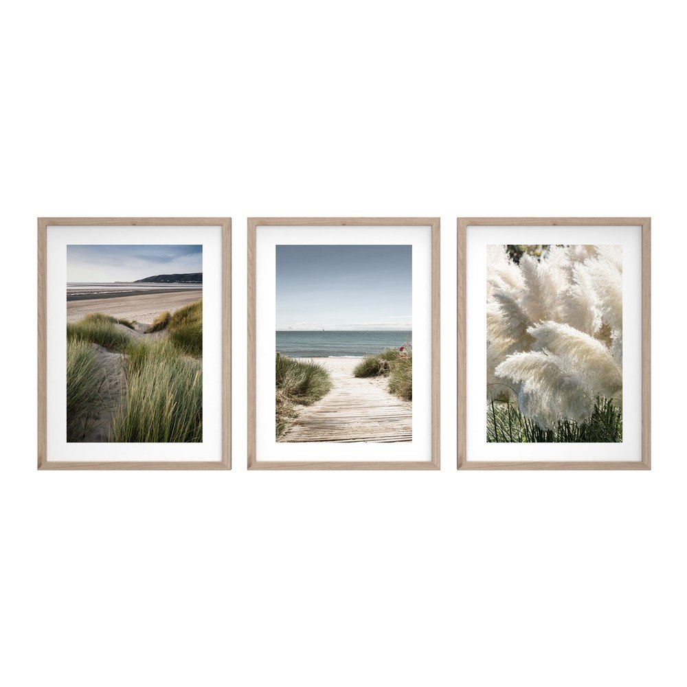 Obrazy zestaw 3 szt. drukowane z ramą w zestawie 30x40 cm Tranquil – Styler