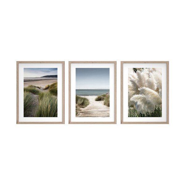 Obrazy zestaw 3 szt. drukowane z ramą w zestawie 30x40 cm Tranquil – Styler