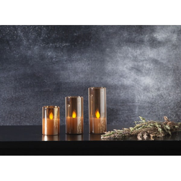 Pomarańczowa woskowa świeca LED w szkle Star Trading M-Twinkle, wys. 7,5 cm-image-2