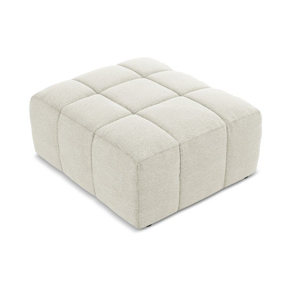 Beżowy podnóżek z materiału bouclé Aloha – Makamii-image-2