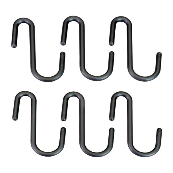 Czarno-szare wiszące plastikowe haczyki zestaw 6 szt. City – Metaltex-image-1