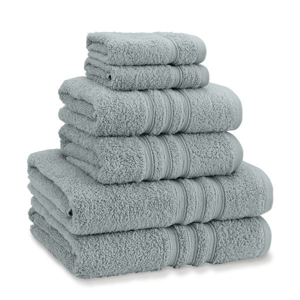 Szarozielone bawełniane ręczniki frotte zestaw 6 szt. Zero Twist – Catherine Lansfield