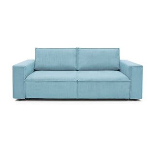 Jasnoniebieska sztruksowa sofa rozkładana Bobochic Paris Nihad, 245 cm