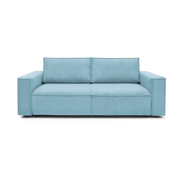 Jasnoniebieska sztruksowa rozkładana sofa 245 cm Nihad – Bobochic Paris
