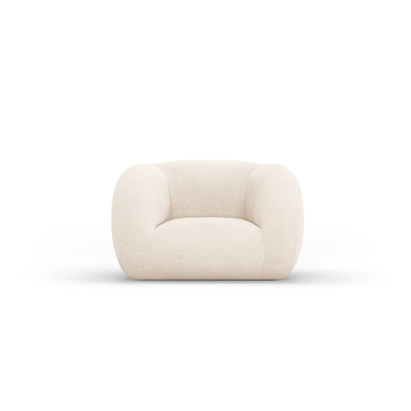 Kremowy fotel z materiału bouclé Essen – Cosmopolitan Design