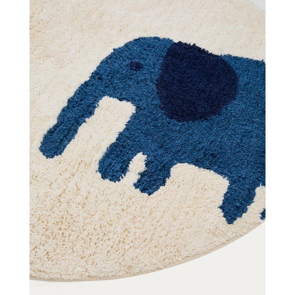 Bawełniany dywan dziecięcy odpowiedni do prania/tkany ręcznie w kolorze kości słoniowej ø100 cm Tandani – Kave Home-image-2