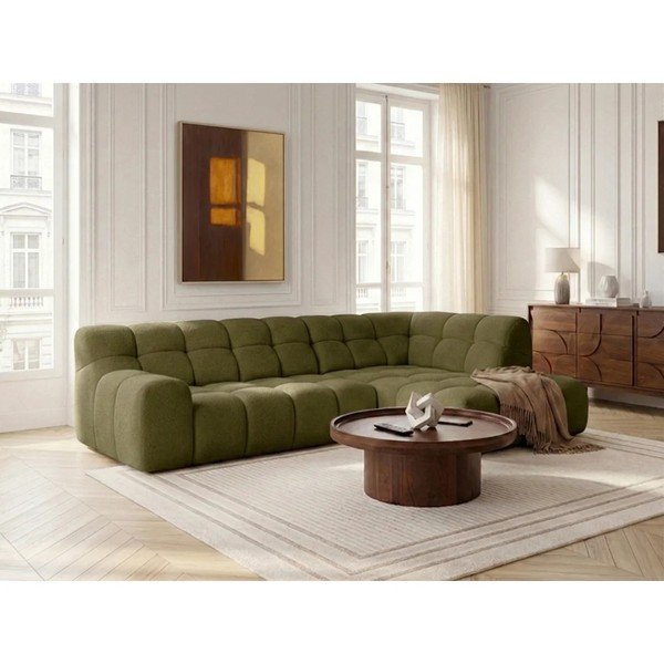 Zielony rozkładany/z elektryczną regulacją siedziska narożnik (lewostronny/w kształcie litery L) Andre – Bobochic Paris-image-1