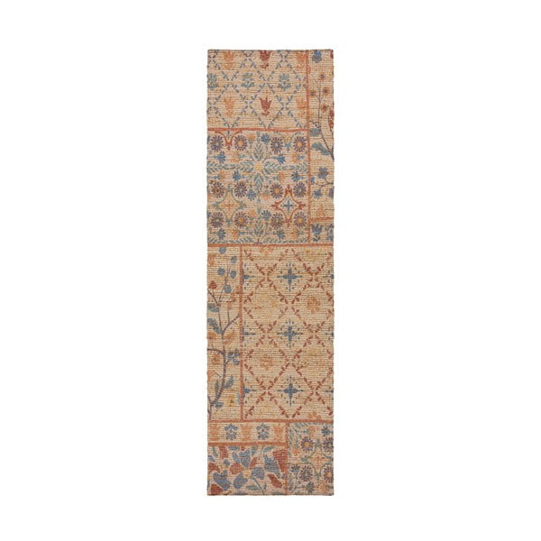 Chodnik z mieszanki juty tkany ręcznie w naturalnym kolorze 60x230 cm Taylor Patchwork – Flair Rugs