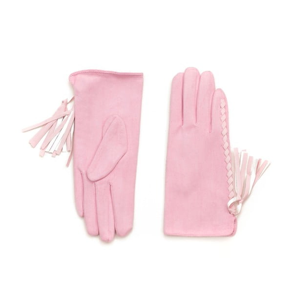 Różowe rękawiczki Tassel