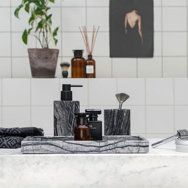 Czarny marmurowy dozownik do mydła 0.2 l Marble – Mette Ditmer Denmark-image-1