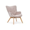 Jasnoróżowy sztruksowy fotel Niko – Ropez