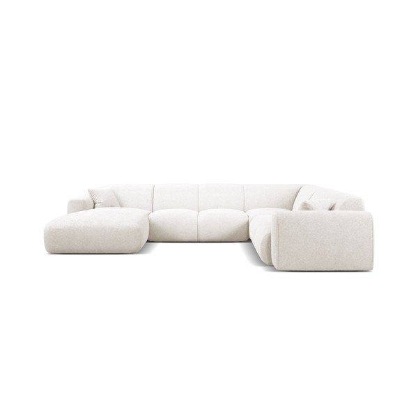Biały narożnik z materiału bouclé (w kształcie litery U) Molino – Micadoni -image-1