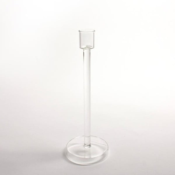 Szklany świecznik ComingB, 23 cm