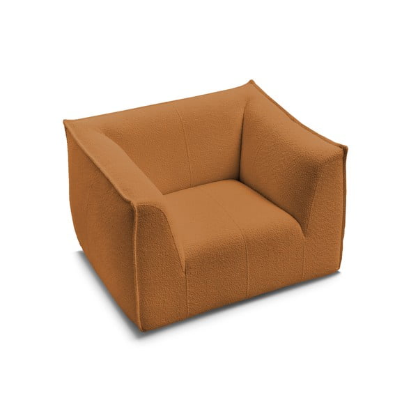 Musztardowy fotel z materiału bouclé Giorgia – Bobochic Paris-image-4