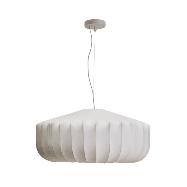 Biała lampa sufitowa z tekstylnym kloszem ø 76 cm Somar – Kave Home