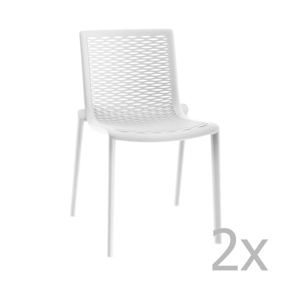 Zestaw 2 białych krzeseł ogrodowych Resol Net-Kat