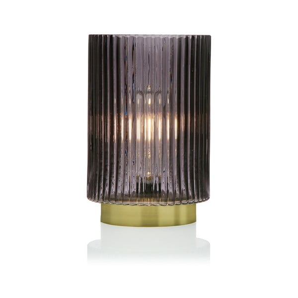 Szara szklana lampa LED Versa Relax, ⌀ 15 cm