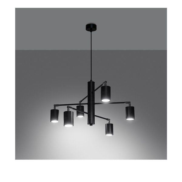 Czarna metalowa lampa wisząca Virta – Sollux-image-2