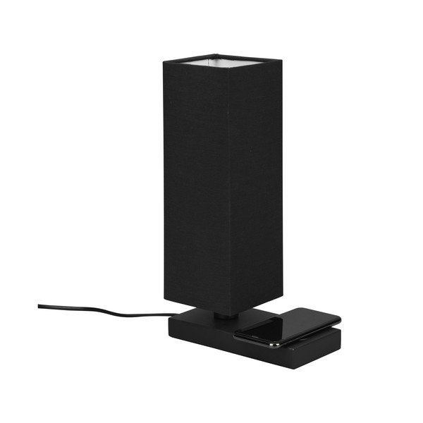 Lampa stołowa z ładowarką bezprzewodową w kolorze matowej czerni (wys. 35 cm) Haley – Reality