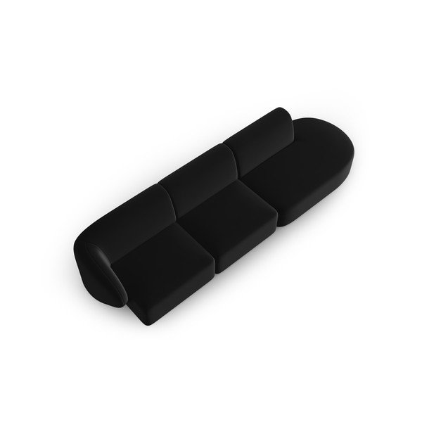 Czarna aksamitna sofa lewostronna 311 cm Paolo – Milo Casa-image-1
