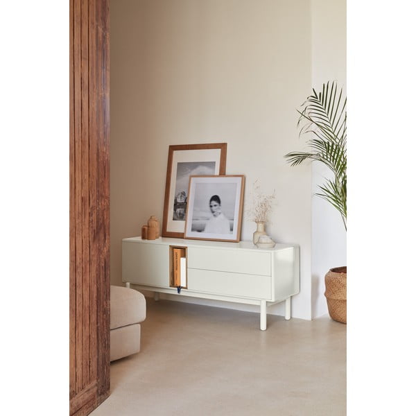 Kremowa szafka pod TV 140x56x40 cm Corvo – Teulat-image-1