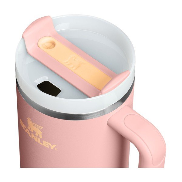 Brzoskwiniowy termos ze stali nierdzewnej ze słomką 1,18 l Quencher H2.O FlowState™ Tumbler Peach Rose – Stanley-image-1