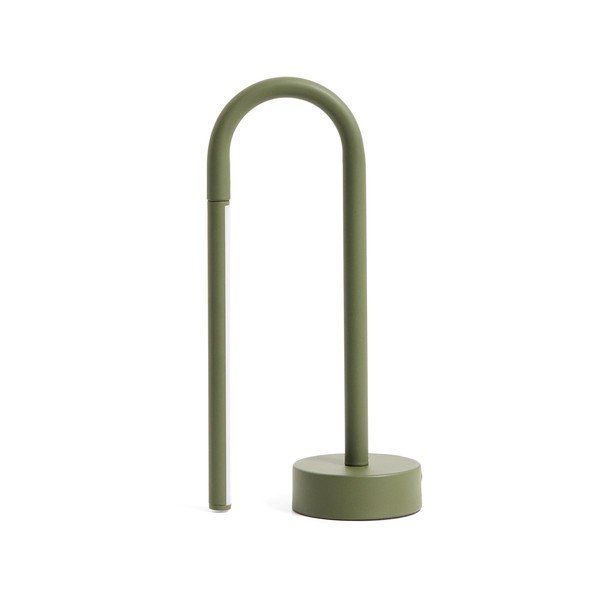 Zielona metalowa lampa stołowa LED (wysokość 30 cm) Bow – Kave Home