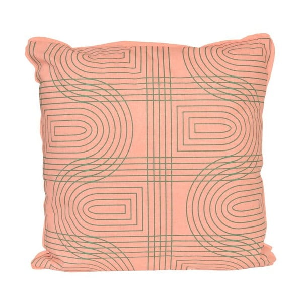 Poduszka Retro Grid Peach Pink, 45x45 cm