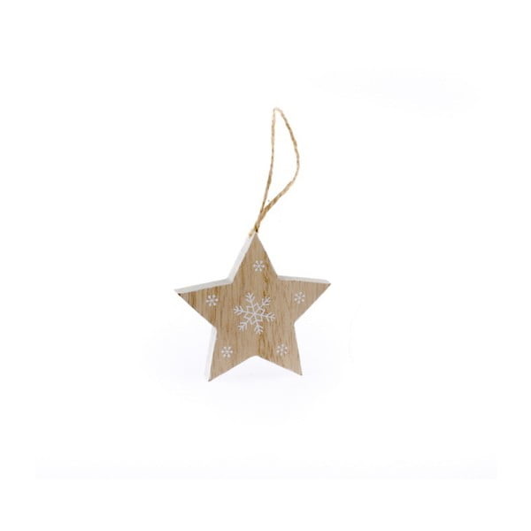 Drewniana gwiazda wisząca Dakls Snowflake, wys. 7,2 cm