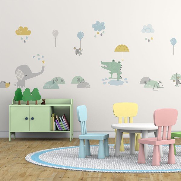 Dziecięce naklejki ścienne Ambiance Animals in the Rain-image-1